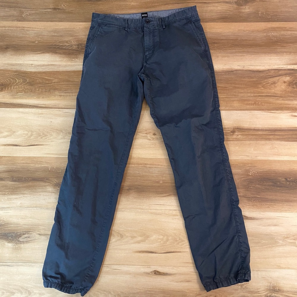 Hugo Boss Crigan2-4-D Mens Navy Blue Regular Fit Chino Pants 32R